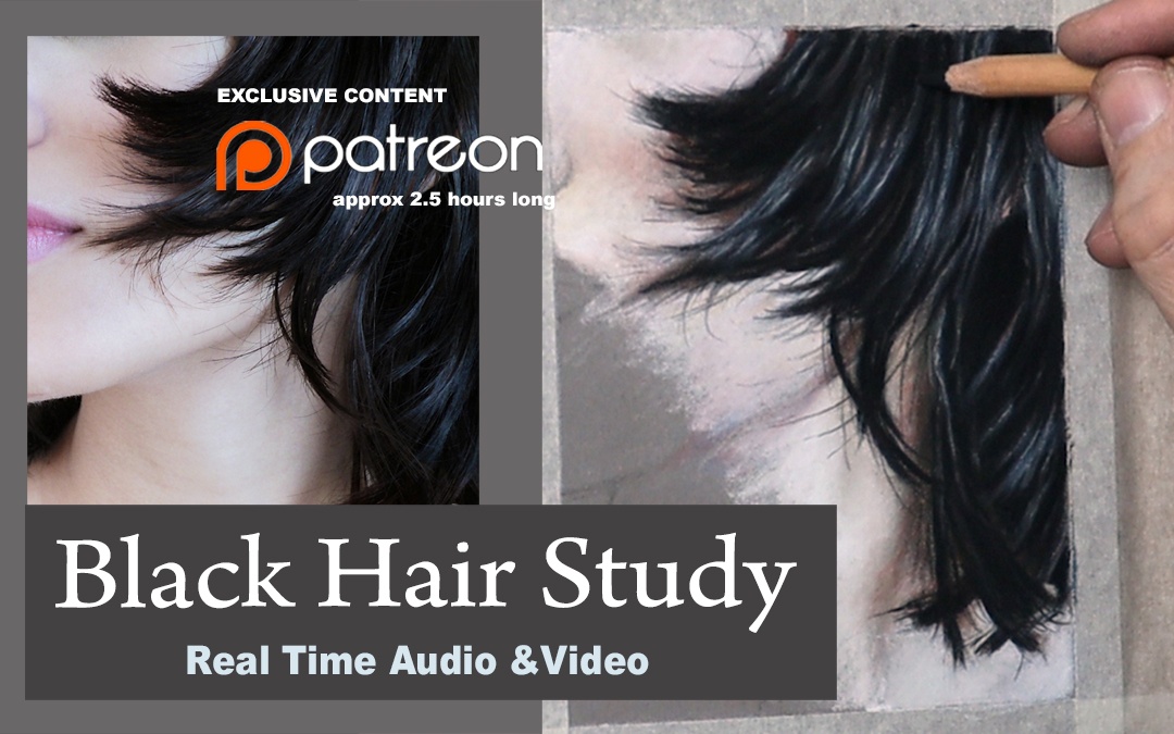 Patreon Art Tutorials… How to draw / paint realistic Black Hair