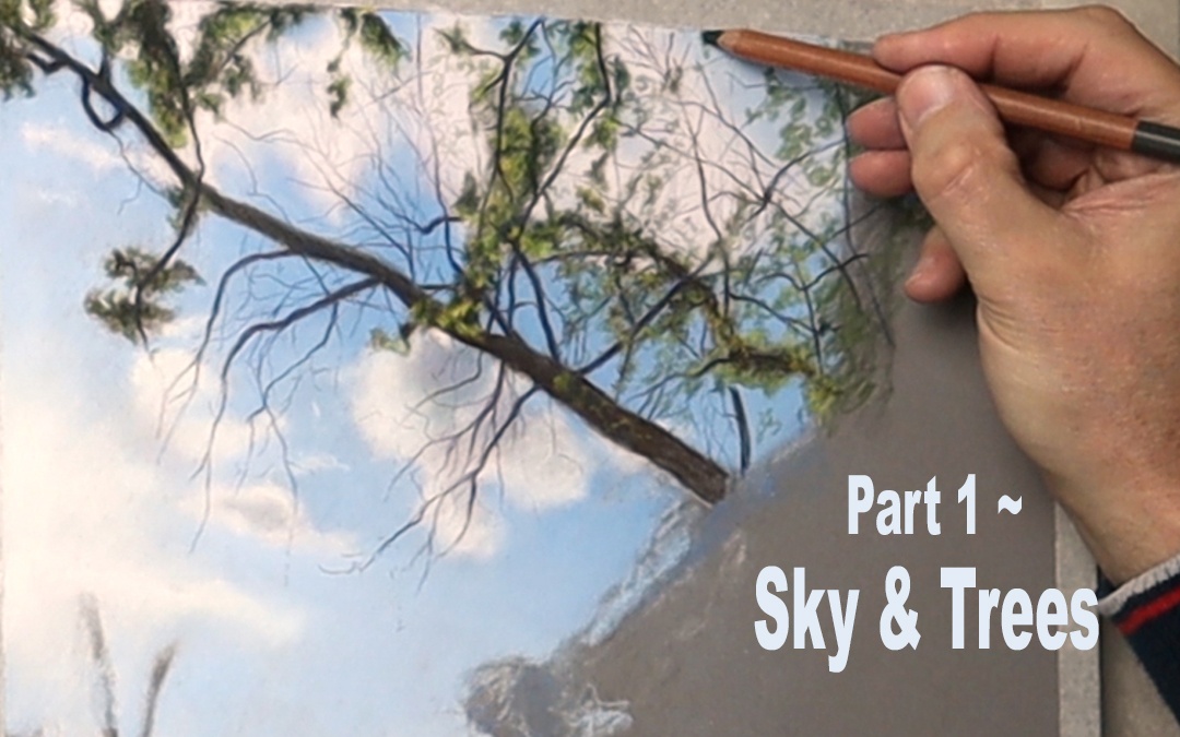 YouTube Free Art Tutorial ~ Sky & Trees… Part 1