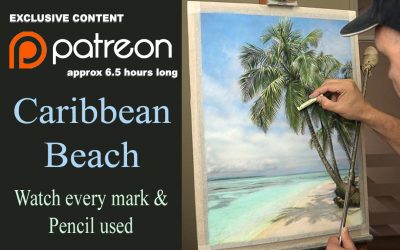 Patreon Art Tutorials… Pastel painting Caribbean Beach