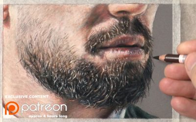 How to Draw a Realistic Beard in pastels… Patreon Tutorials