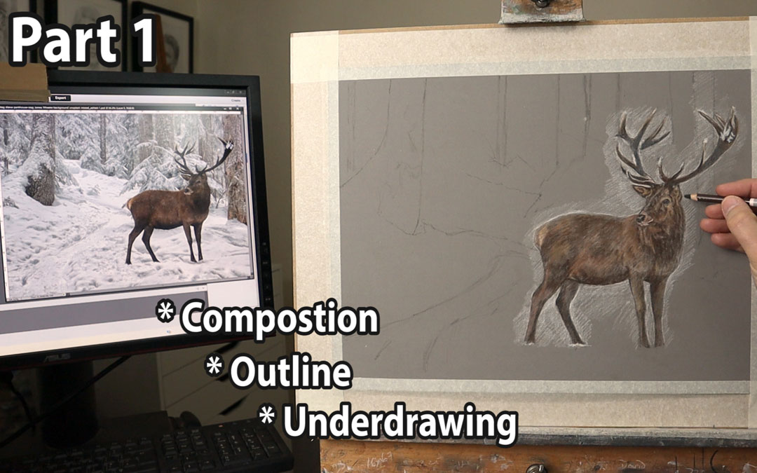 Stag pastel Painting Part 1… Free Art Tutorial.